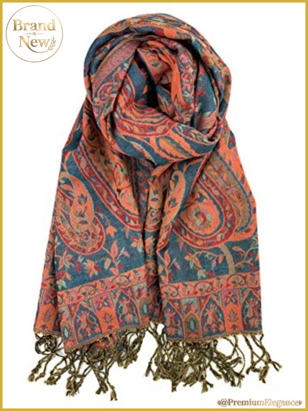 Pashmina Style Shawl Wrap Fringes Versatile Scarf Warm Fall Winter